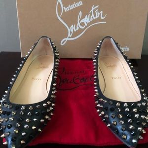 Christian Louboutin tri color spike flats